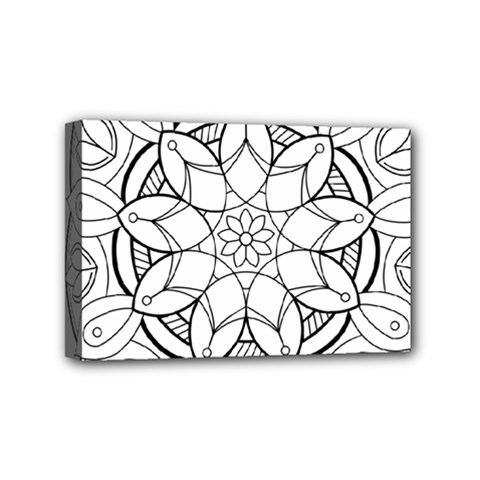 Mandala Drawing Dyes Page Mini Canvas 6  X 4  (stretched)