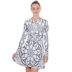 Mandala Drawing Dyes Page Long Sleeve Panel Dress