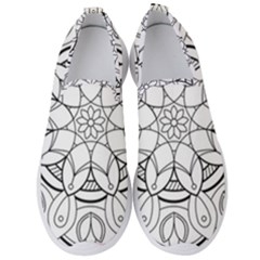 Mandala Drawing Dyes Page Men s Slip On Sneakers by Ravend