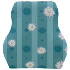 Gardenia Flowers White Blue Car Seat Velour Cushion  by Ravend