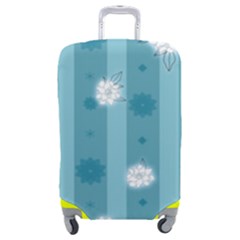Gardenia Flowers White Blue Luggage Cover (medium) by Ravend