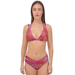 Abstract Background Texture Pattern Double Strap Halter Bikini Set by Ravend