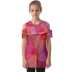 Abstract Background Texture Pattern Fold Over Open Sleeve Top