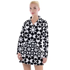 Mosaic Floral Repeat Pattern Women s Long Sleeve Casual Dress