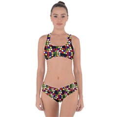 Graphic Pattern Rubiks Cube Cubes Criss Cross Bikini Set