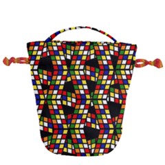 Graphic Pattern Rubiks Cube Cubes Drawstring Bucket Bag by Ravend