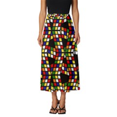 Graphic Pattern Rubiks Cube Cubes Classic Midi Chiffon Skirt by Ravend