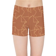 Autumn Leaves Repeat Pattern Kids  Sports Shorts by Ravend