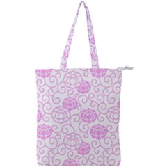 Peony Asia Spring Flowers Natural Double Zip Up Tote Bag