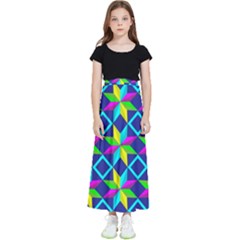 Pattern Star Abstract Background Kids  Flared Maxi Skirt by Ravend