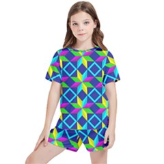 Pattern Star Abstract Background Kids  T-shirt And Sports Shorts Set