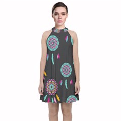 Dreamcatcher Seamless American Velvet Halter Neckline Dress 