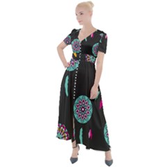 Dreamcatcher Seamless American Button Up Short Sleeve Maxi Dress by Ravend