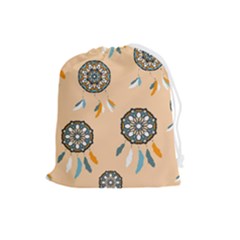 Dreamcatcher Pattern Pen Background Drawstring Pouch (large)