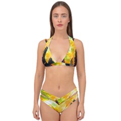 Forest Trees Nature Wood Green Double Strap Halter Bikini Set by Ravend