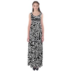 Flames Fire Pattern Digital Art Empire Waist Maxi Dress