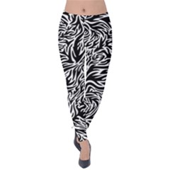 Flames Fire Pattern Digital Art Velvet Leggings