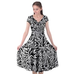 Flames Fire Pattern Digital Art Cap Sleeve Wrap Front Dress