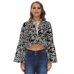 Flames Fire Pattern Digital Art Boho Long Bell Sleeve Top