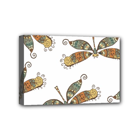 Pattern Dragonfly Background Mini Canvas 6  X 4  (stretched)