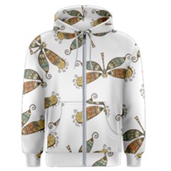 Pattern Dragonfly Background Men s Zipper Hoodie