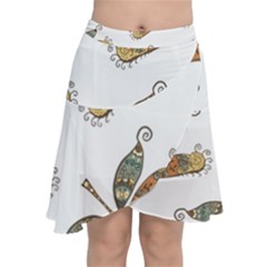 Pattern Dragonfly Background Chiffon Wrap Front Skirt