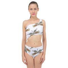 Pattern Dragonfly Background Spliced Up Two Piece Swimsuit