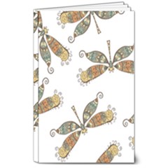 Pattern Dragonfly Background 8  X 10  Softcover Notebook