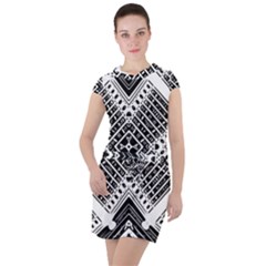 Pattern Tile Repeating Geometric Drawstring Hooded Dress