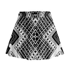 Pattern Tile Repeating Geometric Mini Flare Skirt