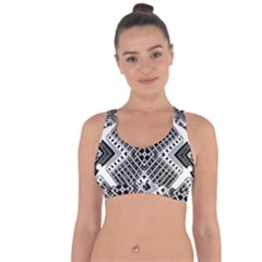 Pattern Tile Repeating Geometric Cross String Back Sports Bra