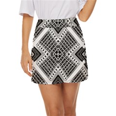 Pattern Tile Repeating Geometric Mini Front Wrap Skirt