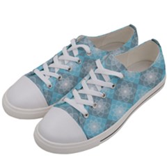 White Light Blue Gray Tile Men s Low Top Canvas Sneakers