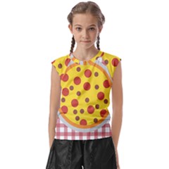 Pizza Table Pepperoni Sausage Kids  Raglan Cap Sleeve T-shirt