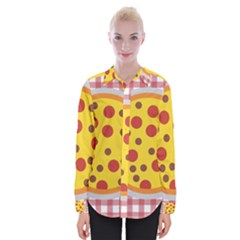 Pizza Table Pepperoni Sausage Womens Long Sleeve Shirt