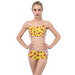 Pizza Table Pepperoni Sausage Layered Top Bikini Set