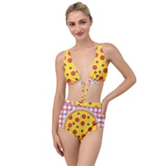 Pizza Table Pepperoni Sausage Tied Up Two Piece Swimsuit