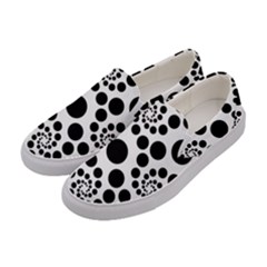 Dot Dots Round Black And White Women s Canvas Slip Ons