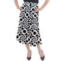 Dot Dots Round Black And White Midi Mermaid Skirt View1