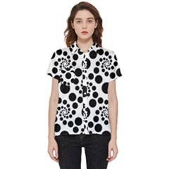 Dot Dots Round Black And White Short Sleeve Pocket Shirt by Ravend