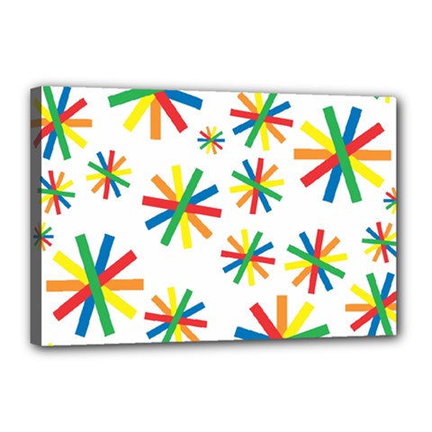 Celebrate Pattern Colorful Design Canvas 18  X 12  (stretched)