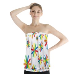 Celebrate Pattern Colorful Design Strapless Top