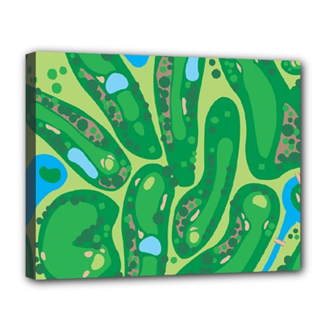 Golf Course Par Golf Course Green Canvas 14  X 11  (stretched) by Ravend