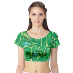 Golf Course Par Golf Course Green Short Sleeve Crop Top