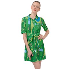 Golf Course Par Golf Course Green Belted Shirt Dress by Ravend