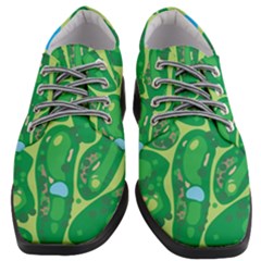 Golf Course Par Golf Course Green Women Heeled Oxford Shoes