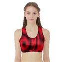 Background Red Color Swirl Sports Bra with Border View1