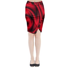 Background Red Color Swirl Midi Wrap Pencil Skirt by Ravend