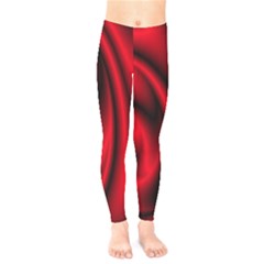 Background Red Color Swirl Kids  Leggings