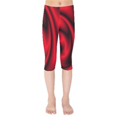 Background Red Color Swirl Kids  Capri Leggings  by Ravend